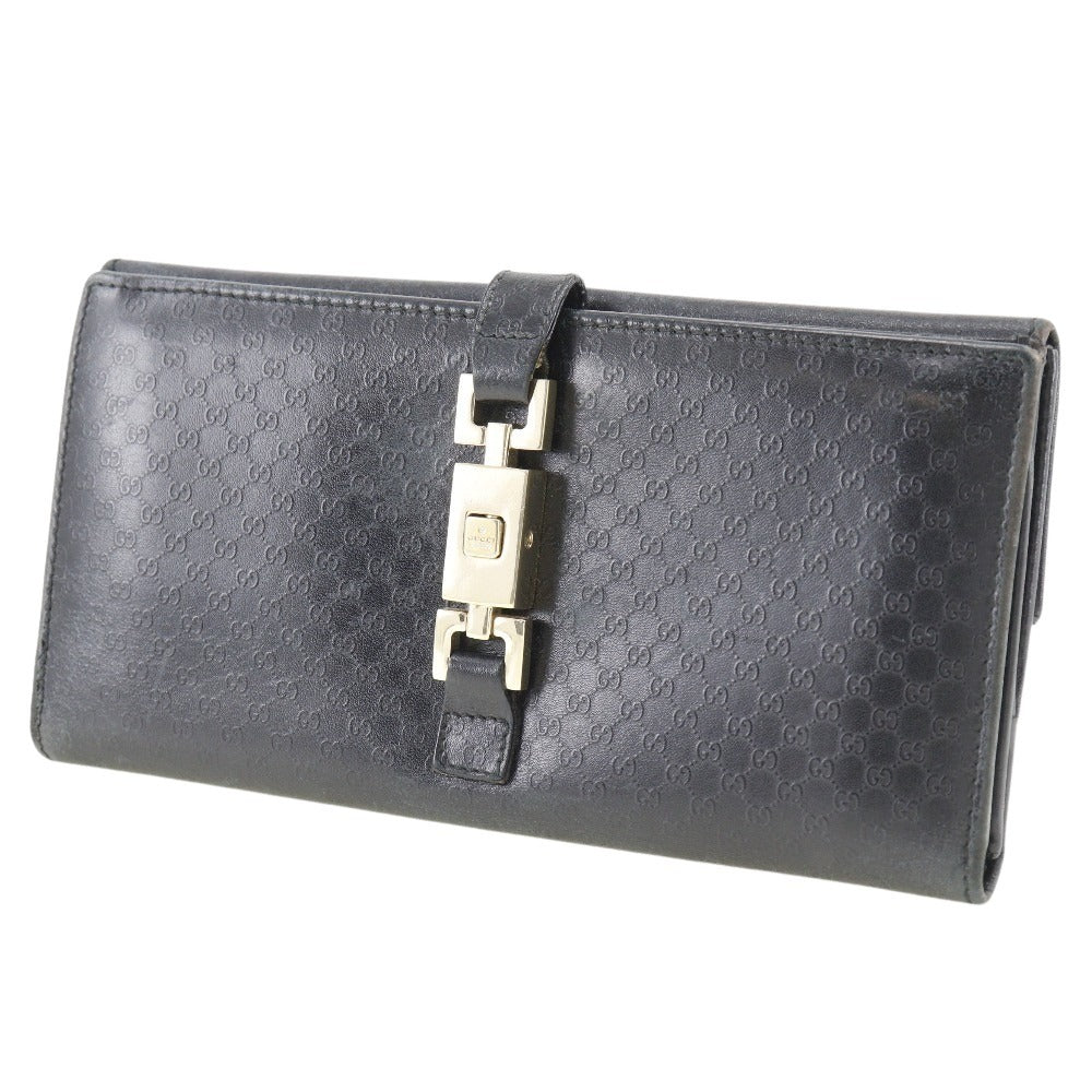 Gucci Leather Long Wallet Unisex Black