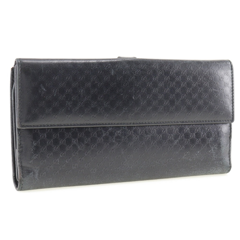 Gucci Leather Long Wallet Unisex Black