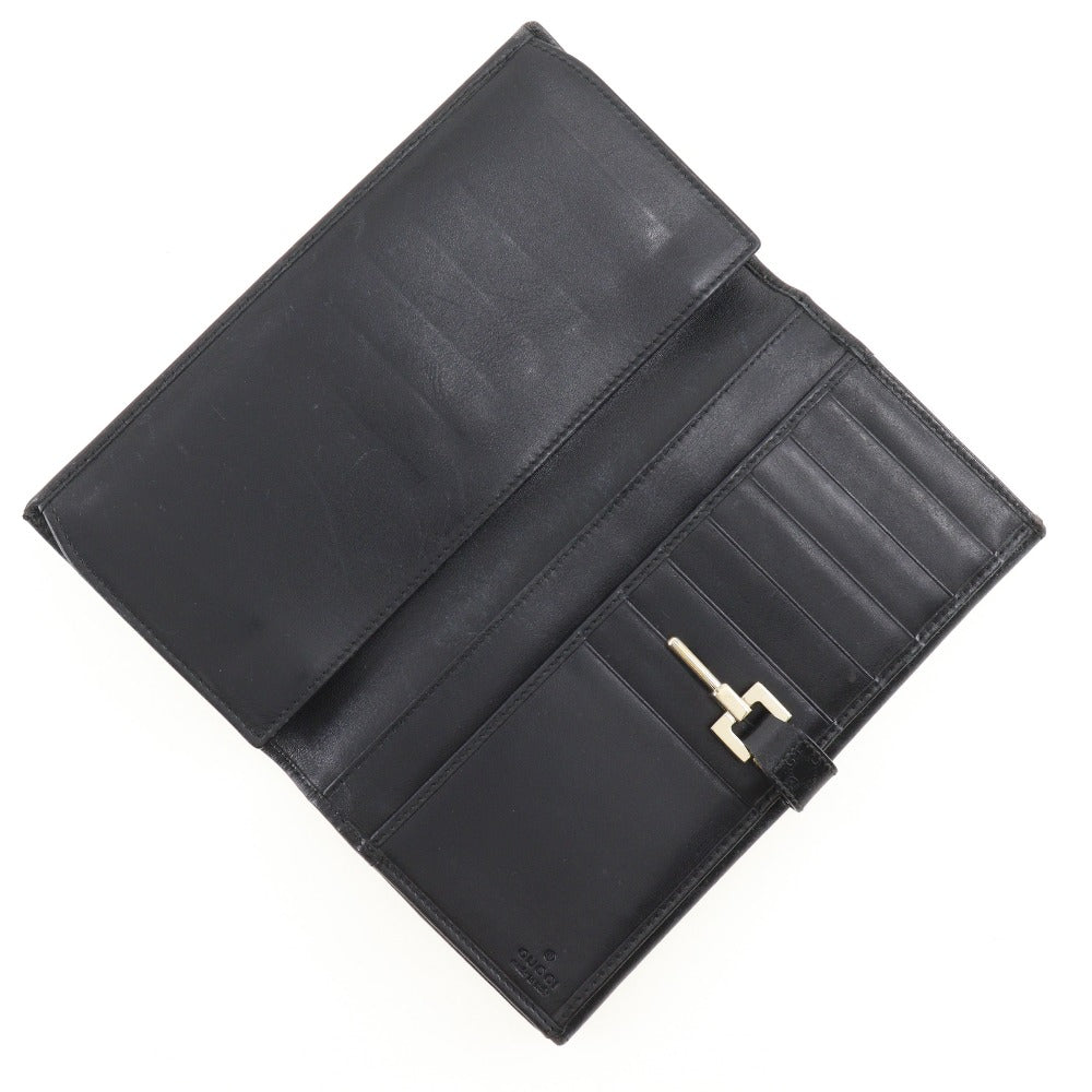 Gucci Leather Long Wallet Unisex Black