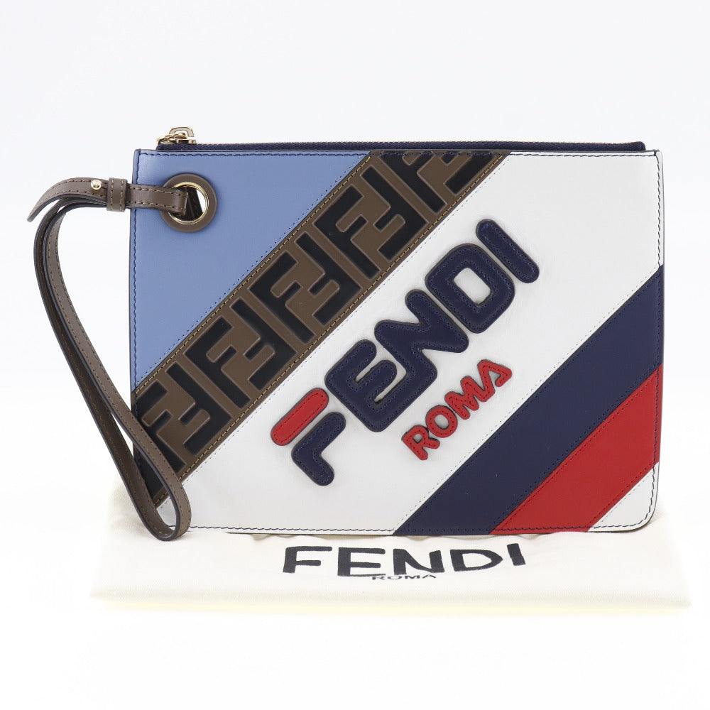 Fendi Mania Leather Clutch Bag 8BS020