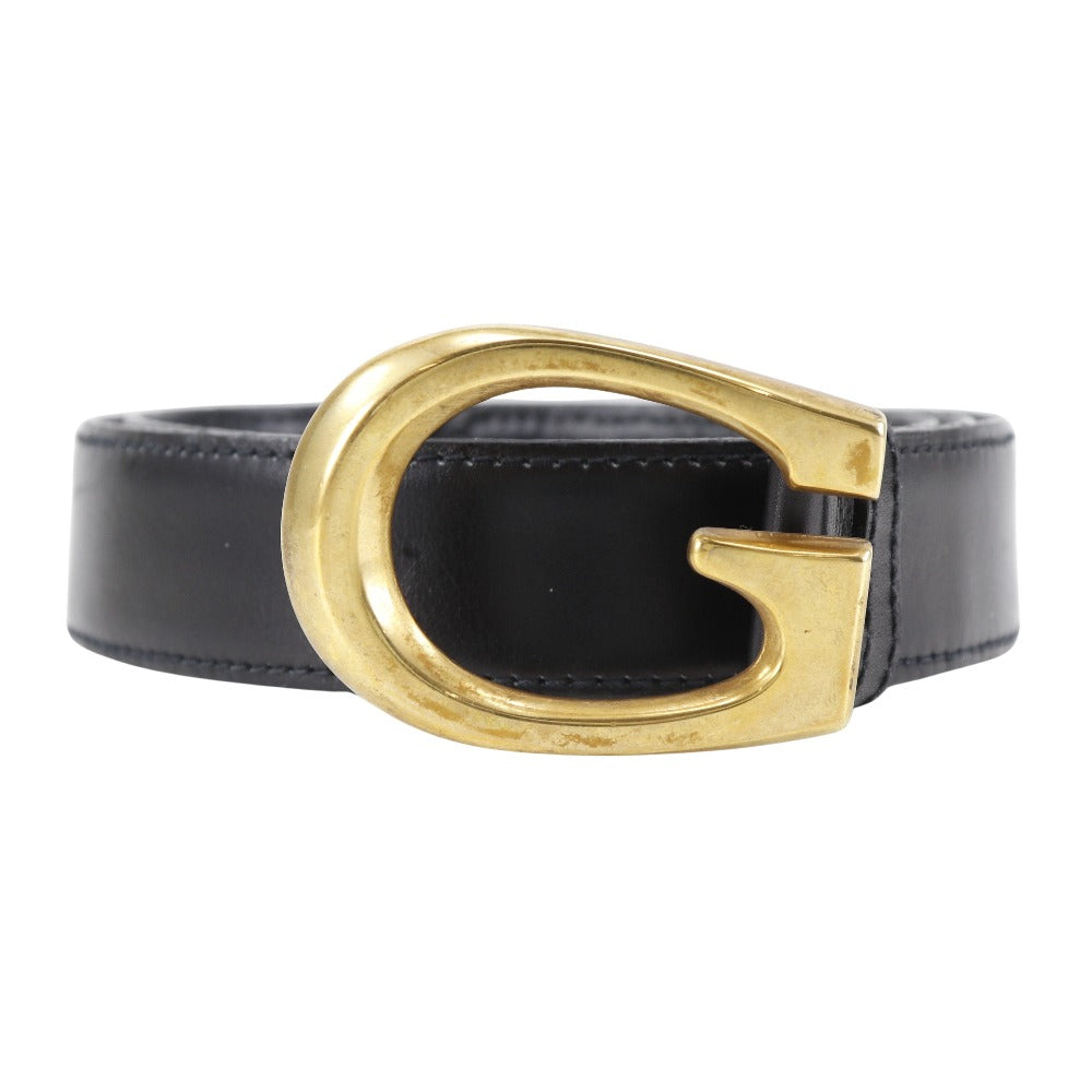 Gucci Leather G Buckle Belt Black