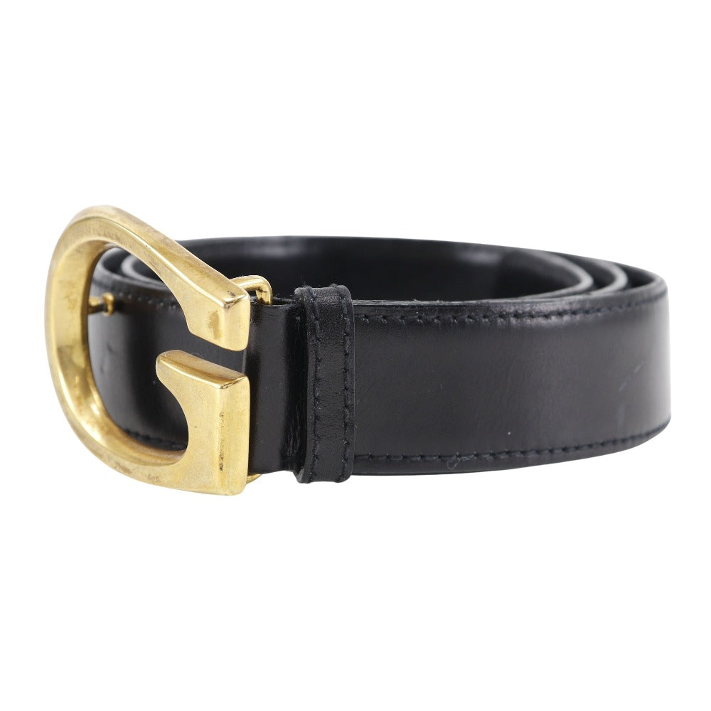 Gucci Leather G Buckle Belt Black