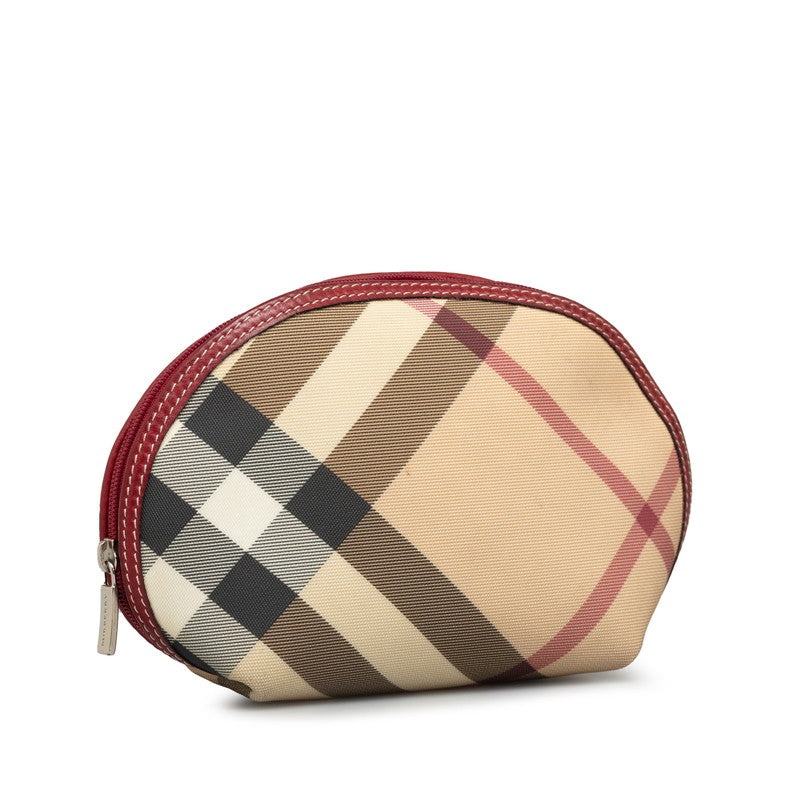 Burberry Nova Check Canvas Cosmetic Pouch Canvas Vanity Bag in Excellent condition