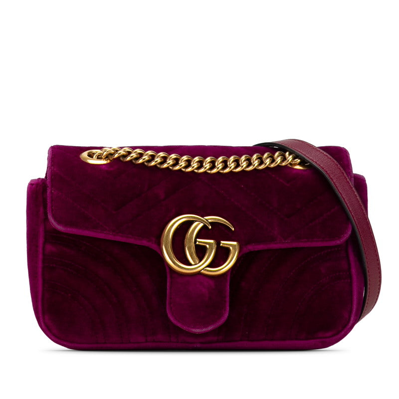 Gucci GG Marmont Velvet Shoulder Bag  Canvas Shoulder Bag 446744 in Good condition
