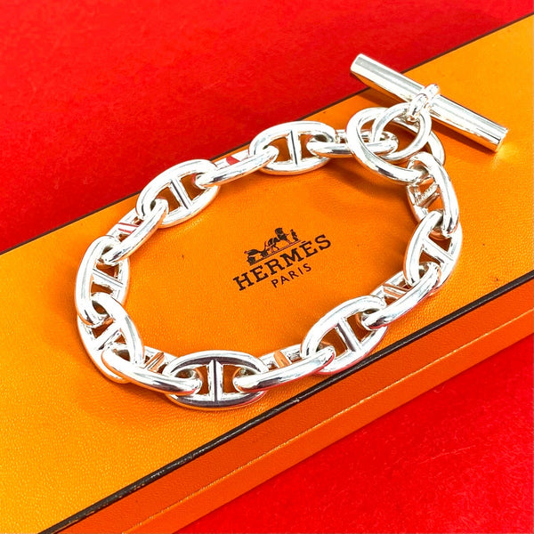 Hermes Chaine d’Ancre GM Silver Bracelet