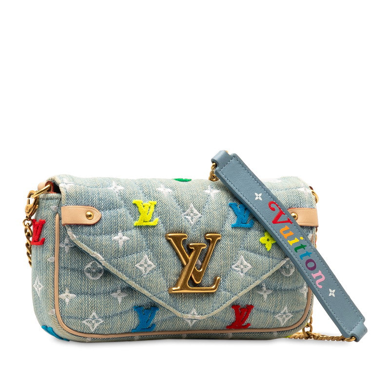 Louis Vuitton New Wave Pochette Denim Crossbody Bag M67531 in Good condition