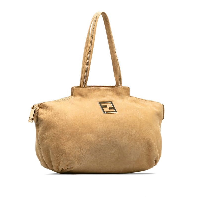 Fendi Nubuck Chain Tote Leather Tote Bag 8BR636 in Fair condition
