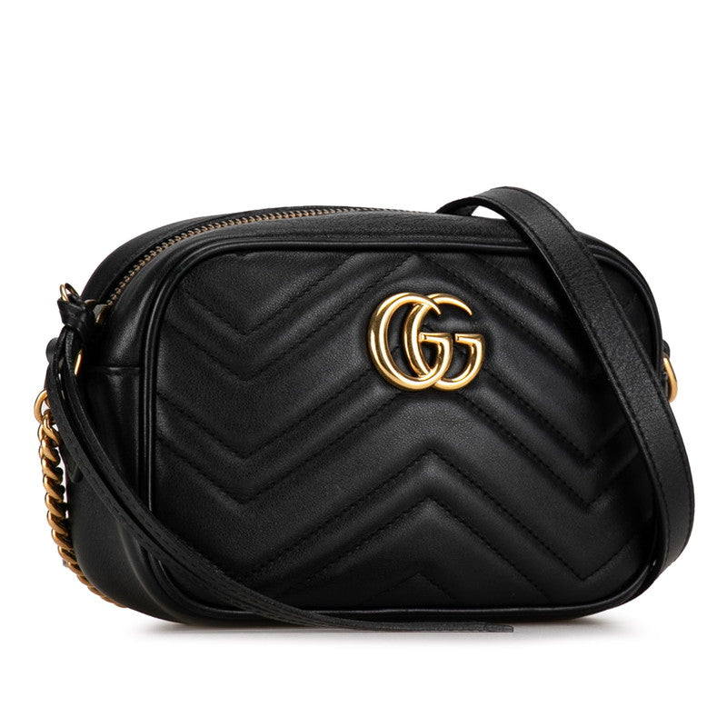 Gucci Mini GG Marmont Crossbody Bag Leather Crossbody Bag 448065 in Good condition