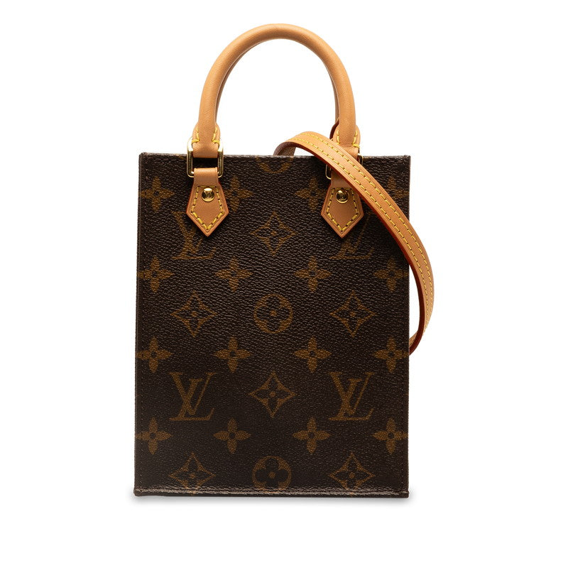 Louis Vuitton Monogram Petit Sac Plat  Canvas Shoulder Bag M81295 in Excellent condition