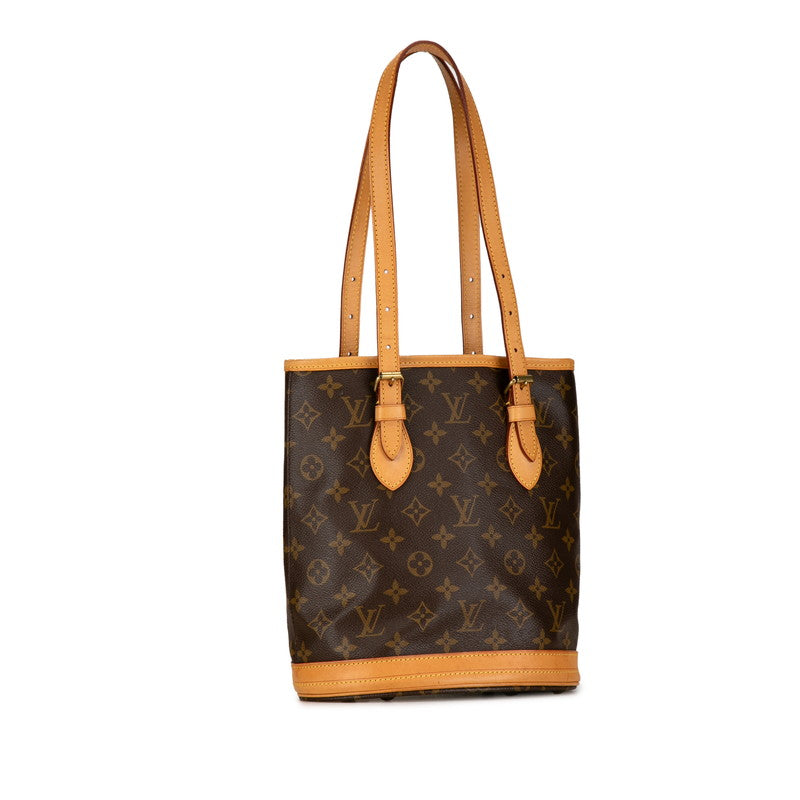 Louis Vuitton Petite Bucket Canvas Tote Bag M42238 in Good condition