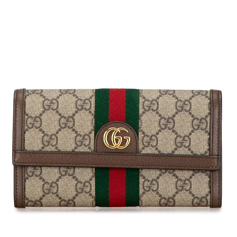 Gucci GG Supreme Ophidia Continental Wallet  Canvas Long Wallet 523153 in Excellent condition