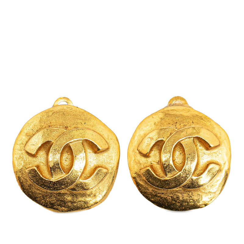 Chanel CC Clip On Earrings Metal Earrings in Good condition