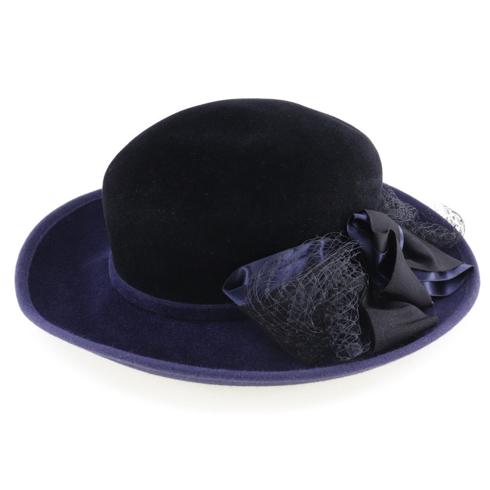 Wool Rayon Hat Navy Made in Japan