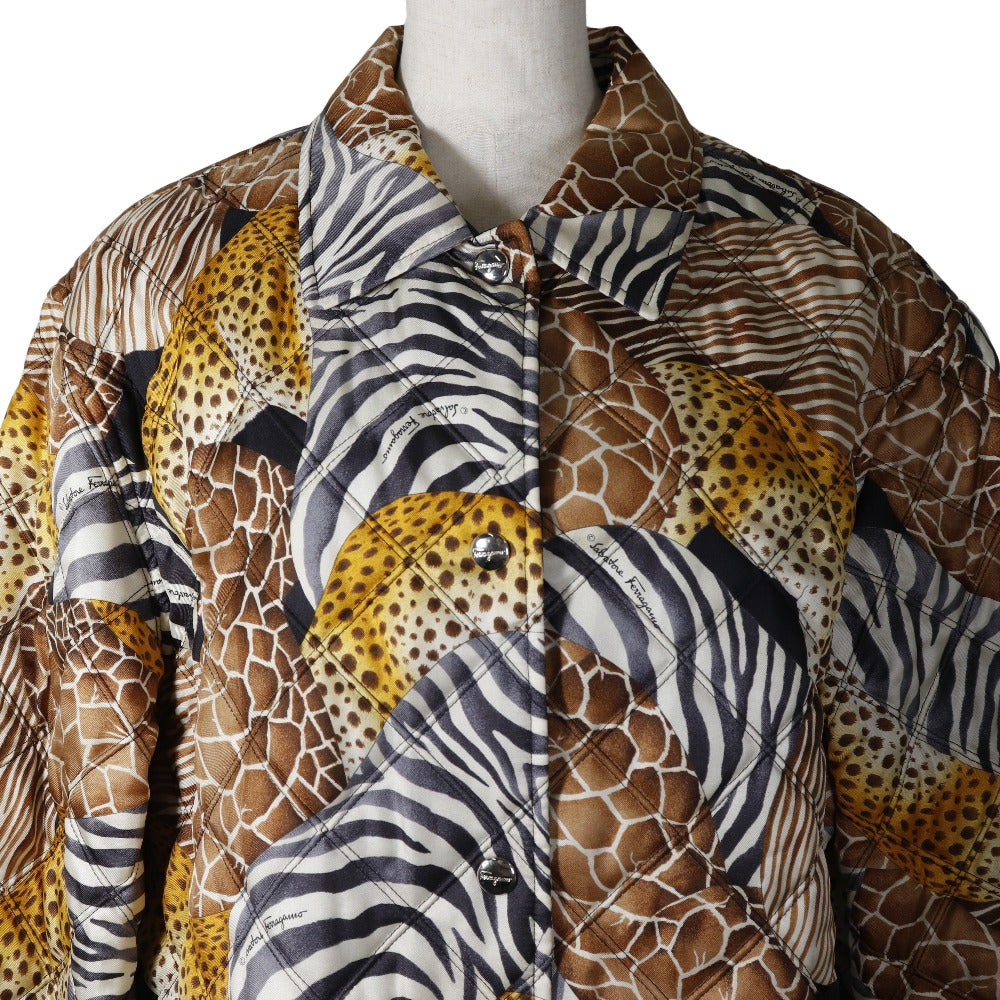 Salvatore Ferragamo Quilted Silk Polyester Coat