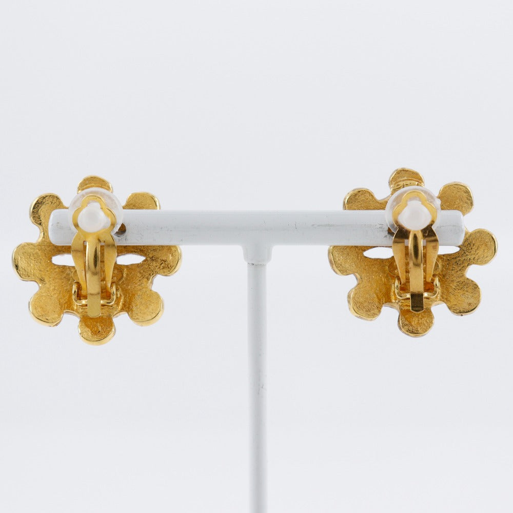 Chanel Coco Mark Gold Plated Earrings 94P