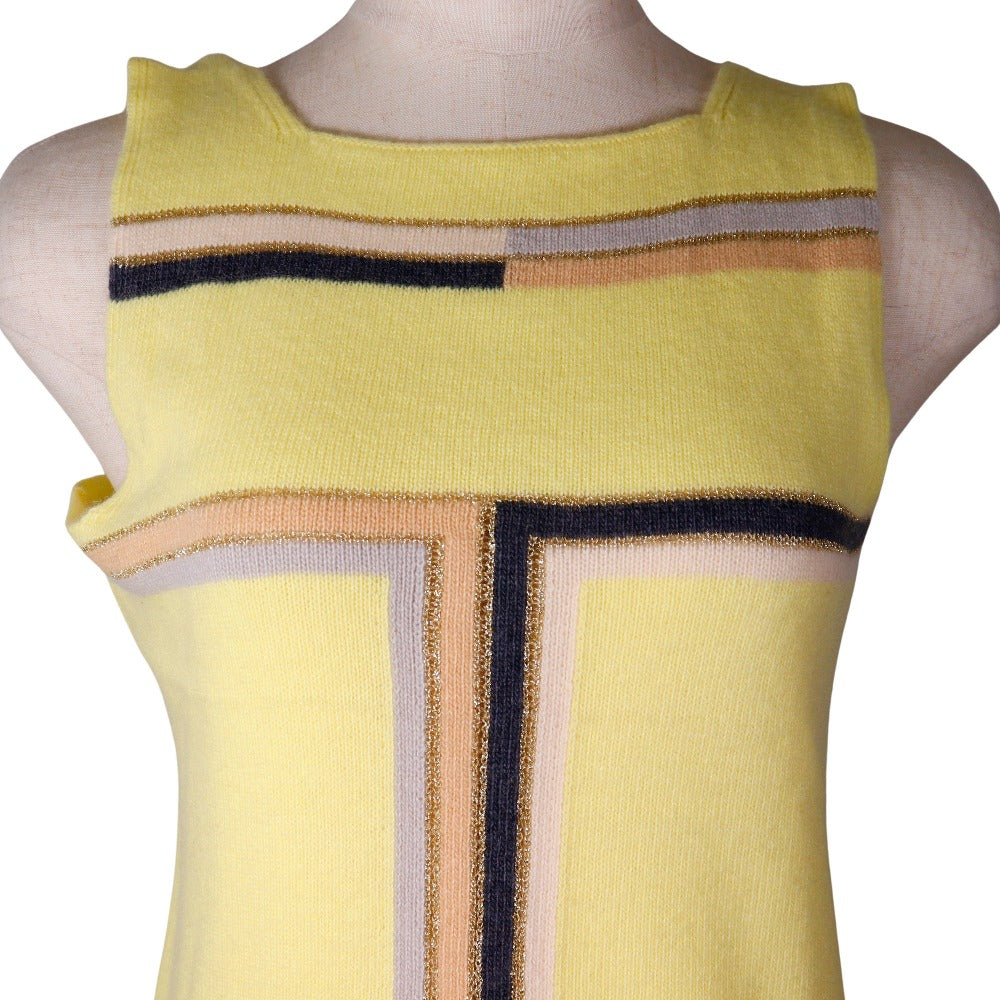 Chanel Sleeveless Knit Top Cashmere Rayon Polyester