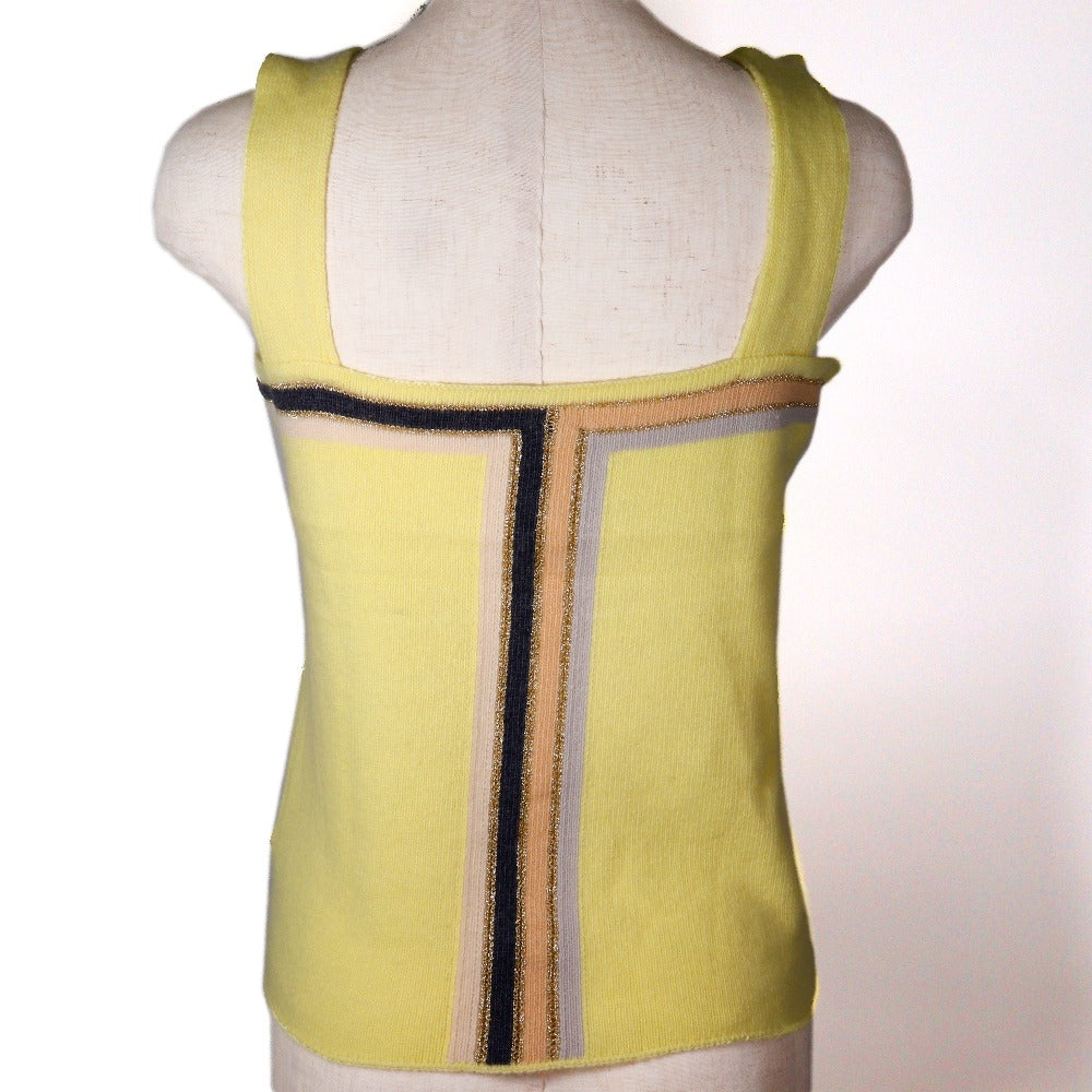 Chanel Sleeveless Knit Top Cashmere Rayon Polyester