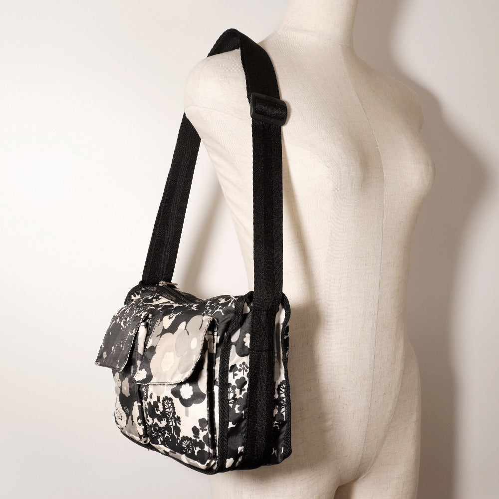 LeSportsac Flower Nylon Shoulder Bag Black/Gray