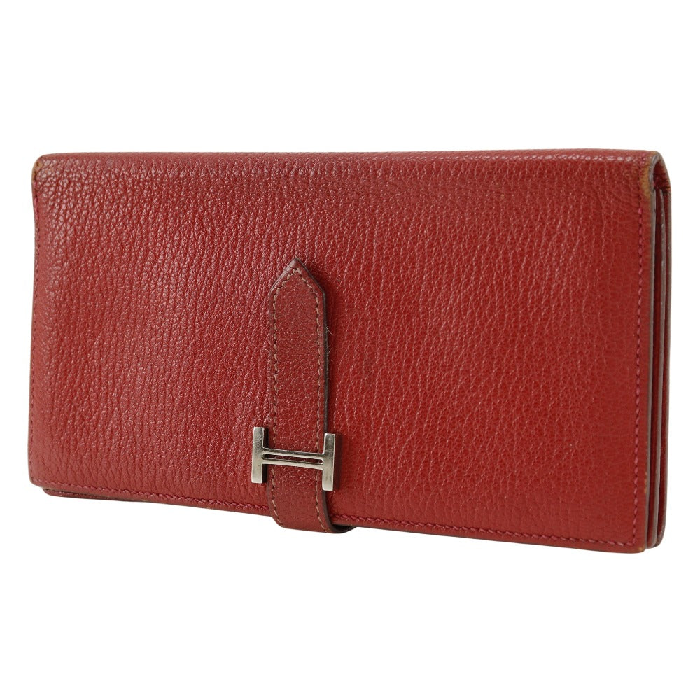 Hermes Bearn Souffle Bifold Wallet Red