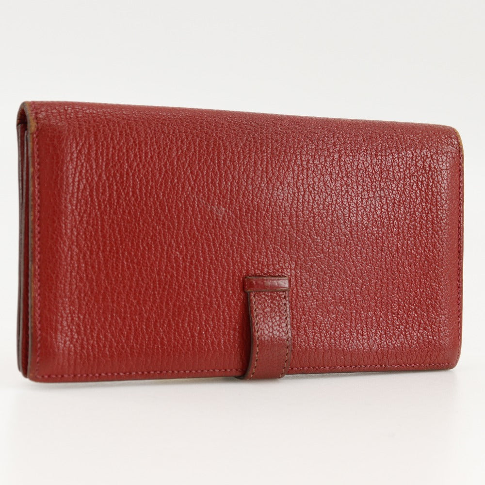 Hermes Bearn Souffle Bifold Wallet Red