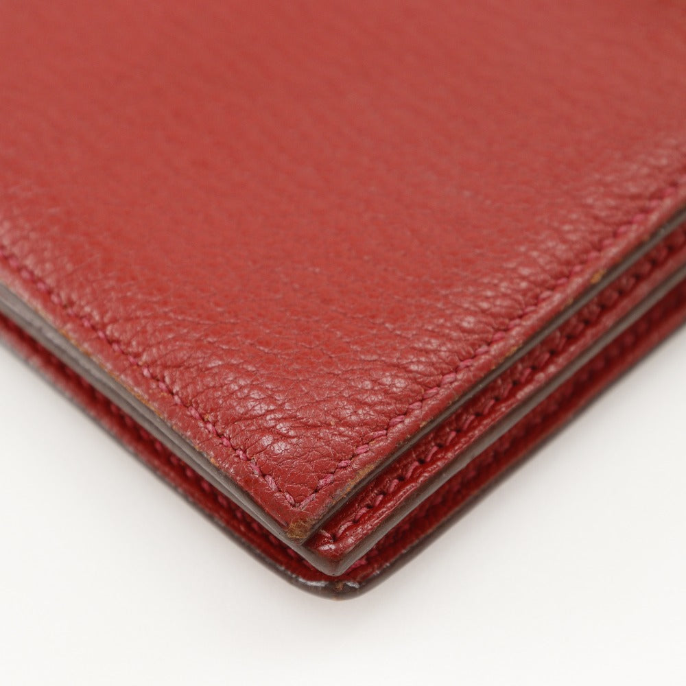 Hermes Bearn Souffle Bifold Wallet Red