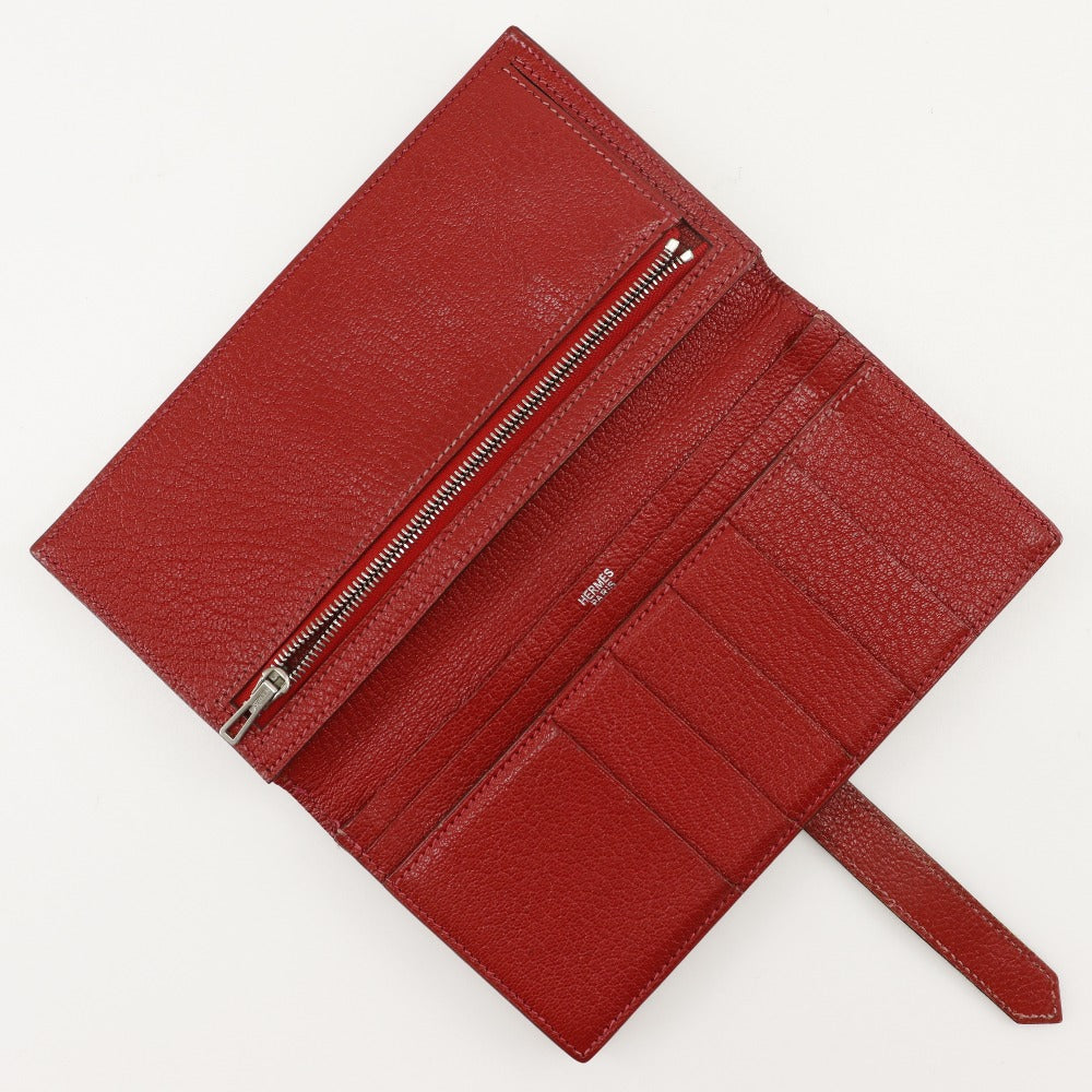 Hermes Bearn Souffle Bifold Wallet Red