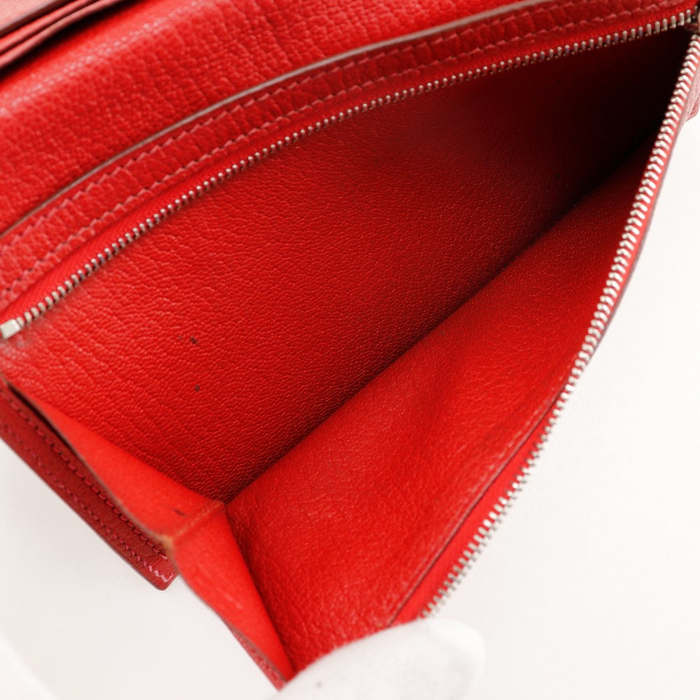 Hermes Bearn Souffle Bifold Wallet Red