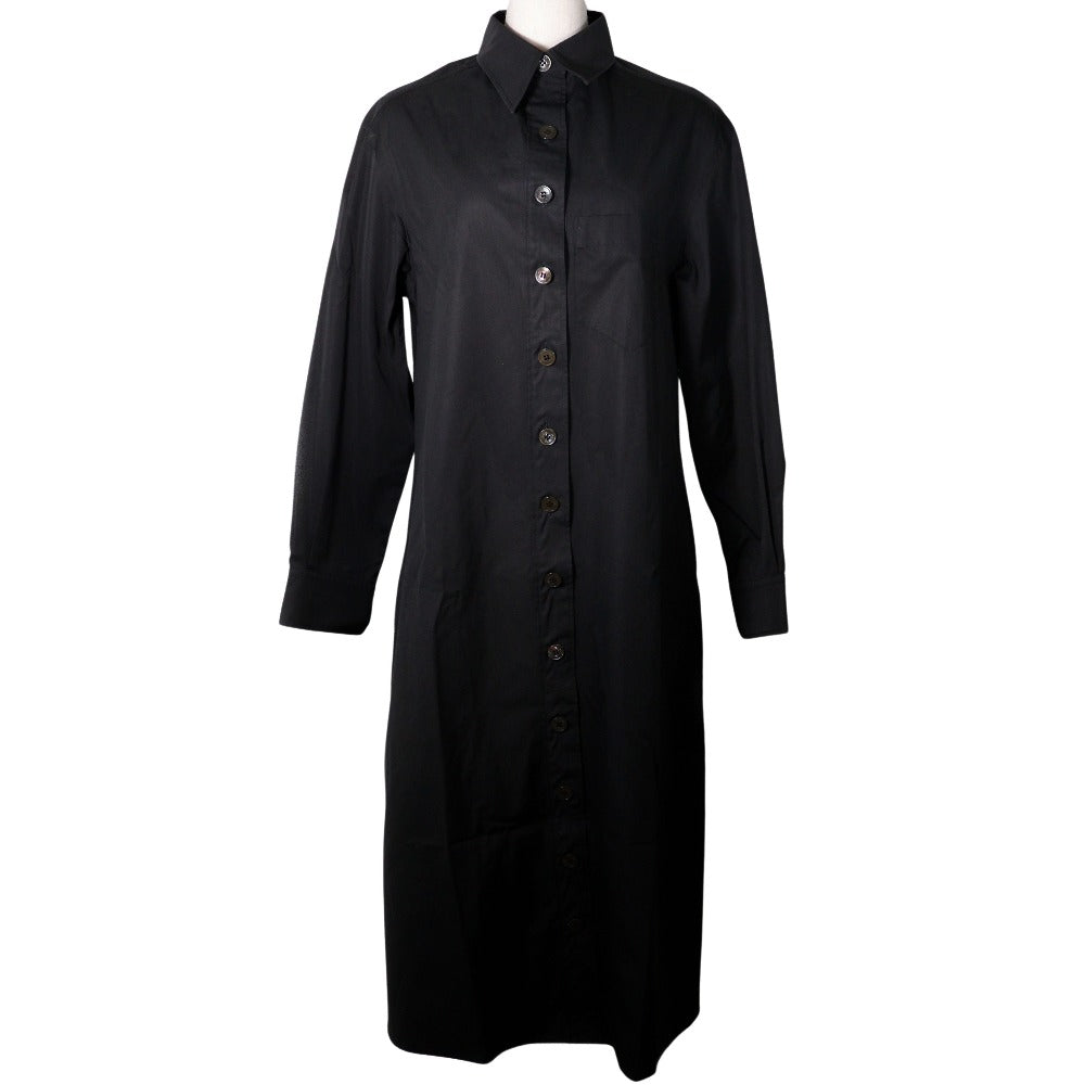 Hermes Cotton Shirt Dress Black