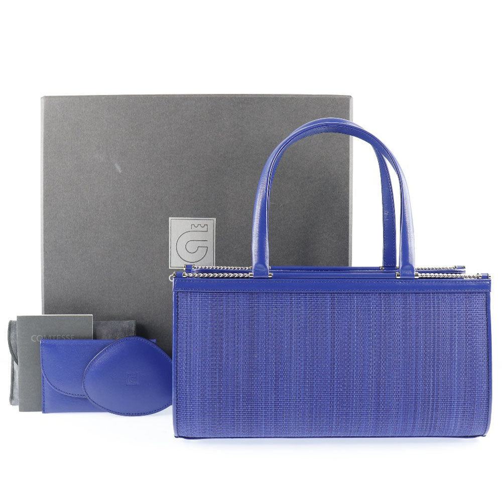 Contes Christine Horsehair Handbag Blue