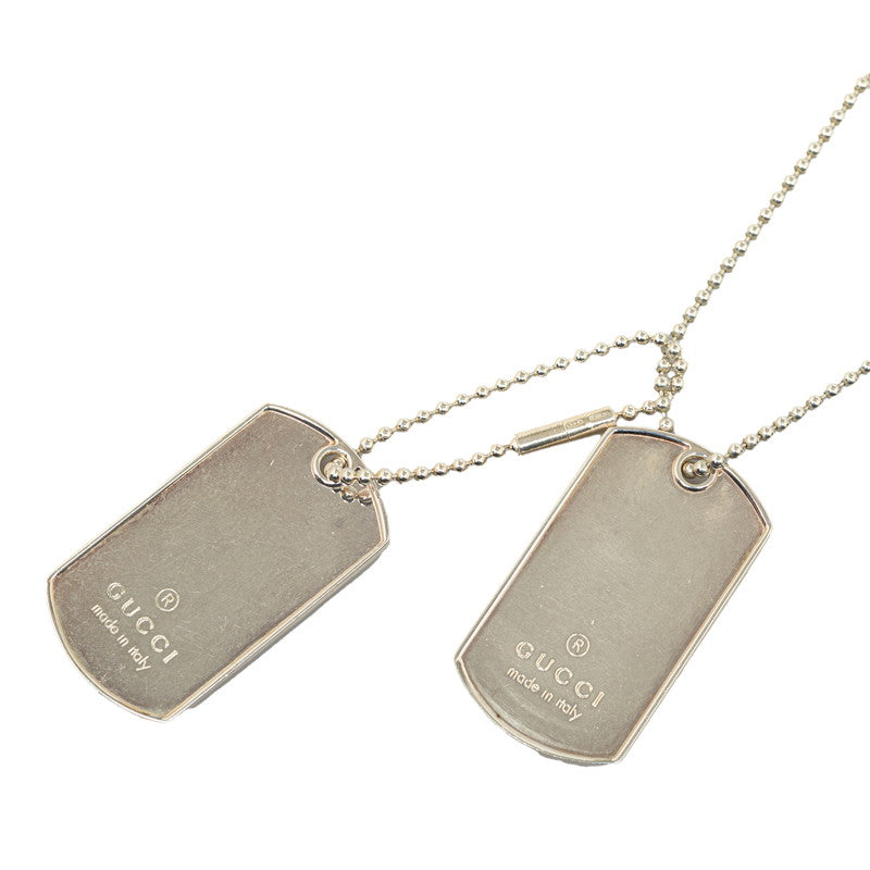 Silver Double Dog Tag Pendant Necklace
