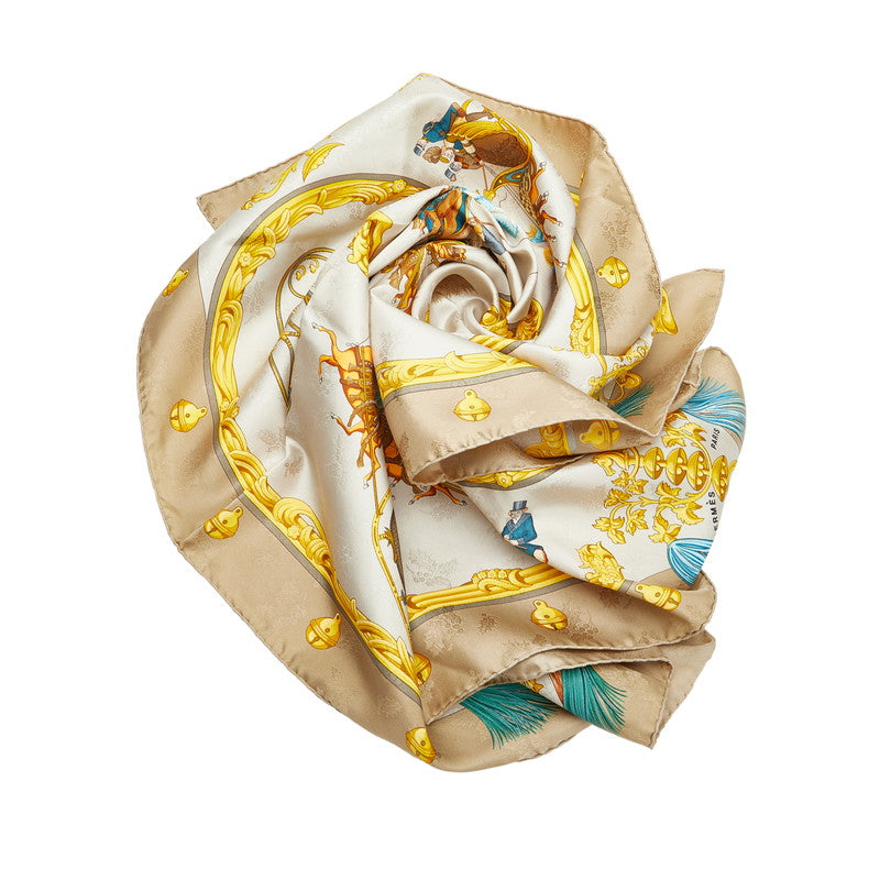 Carré Plumes et Grelots Silk Scarf