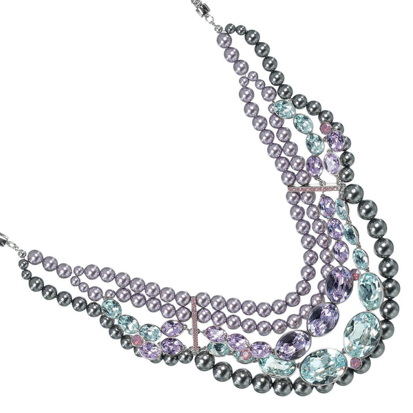 Swarovski Clay Large Crystal Fake Pearl Necklace