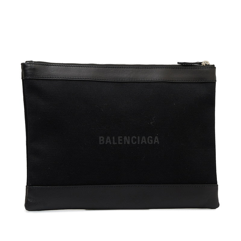 Balenciaga Navy Clip M Canvas Clutch Bag Canvas Clutch Bag 373834 in Good condition