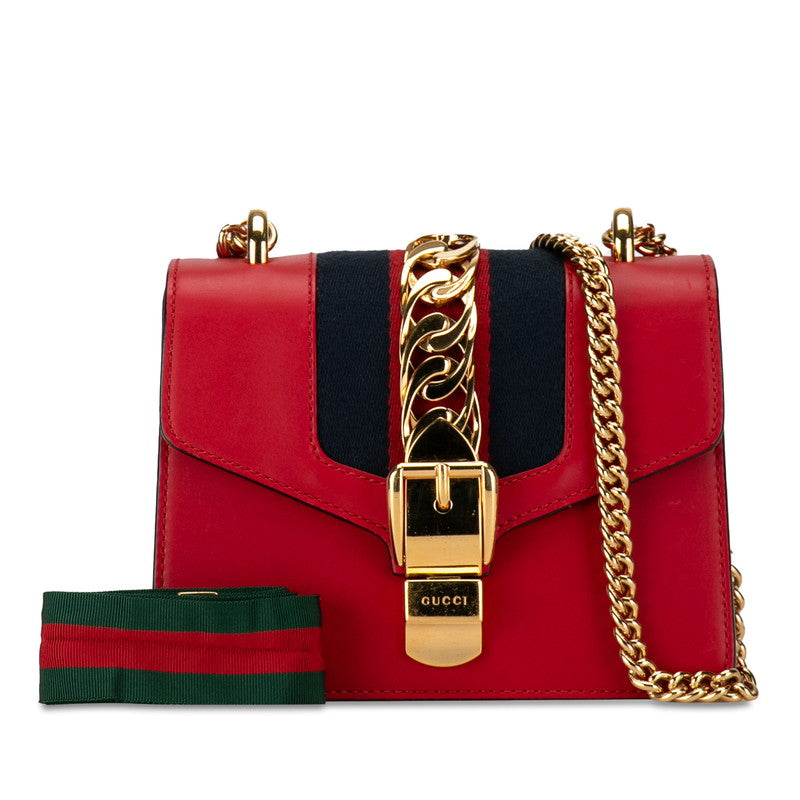 Gucci Mini Sylvie Leather Shoulder Bag Leather Shoulder Bag 431666 in Excellent condition