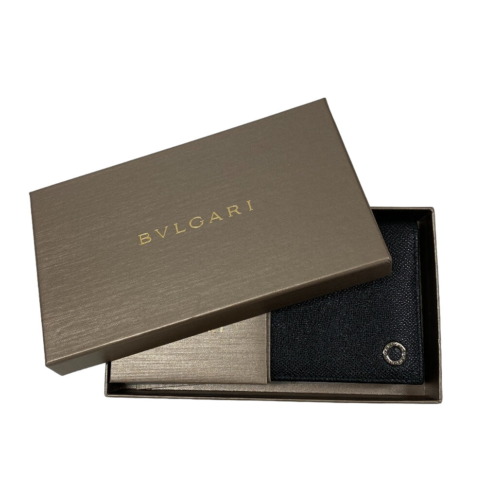 Bvlgari Leather Long Wallet Black Men