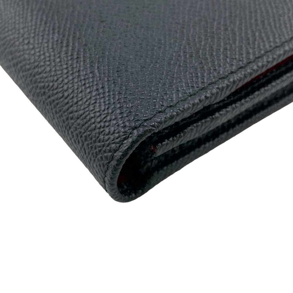 Bvlgari Leather Long Wallet Black Men