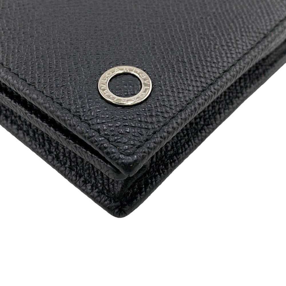 Bvlgari Leather Long Wallet Black Men