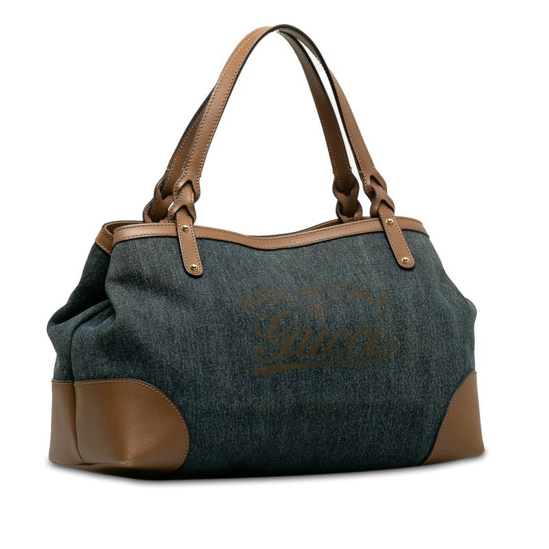 Gucci Craft Denim Tote Denim Tote Bag 348715 in Good condition