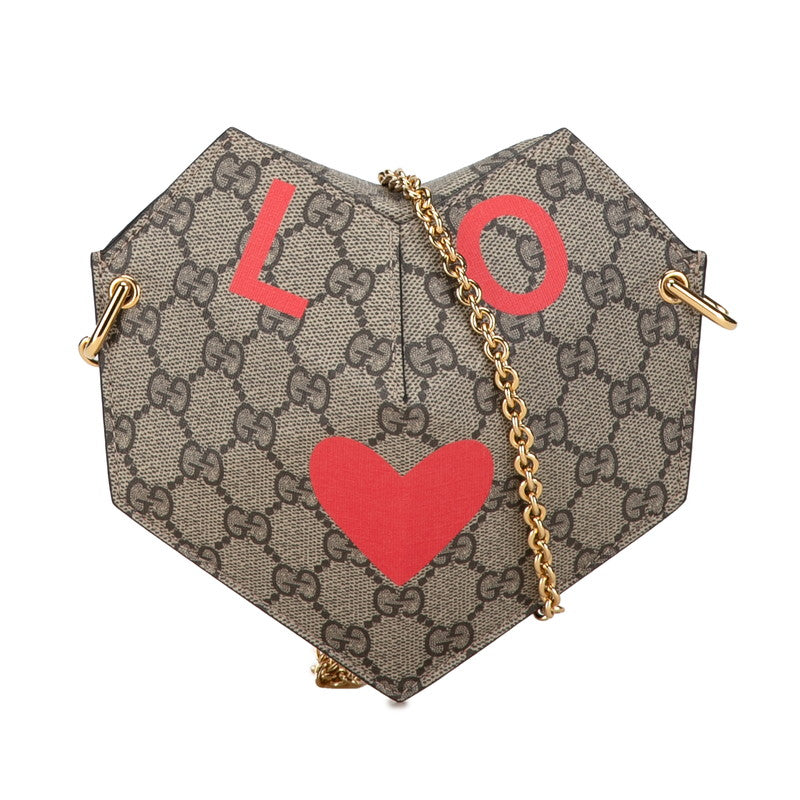 Gucci GG Supreme Small Heart Shoulder Bag Canvas Shoulder Bag 678131 in Excellent condition