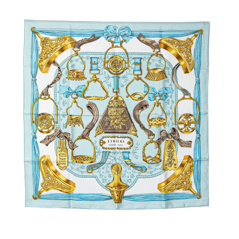 Hermes Carré Etriers Silk Scarf Cotton Scarf in Excellent condition
