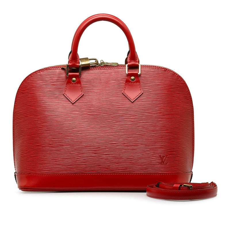 Louis Vuitton Alma Leather Handbag M52147 in Good condition