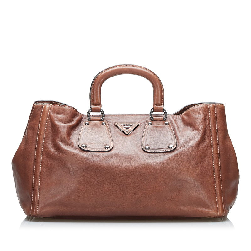 Prada Leather Nocciolo Handbag Leather Handbag BN1889 in Good condition