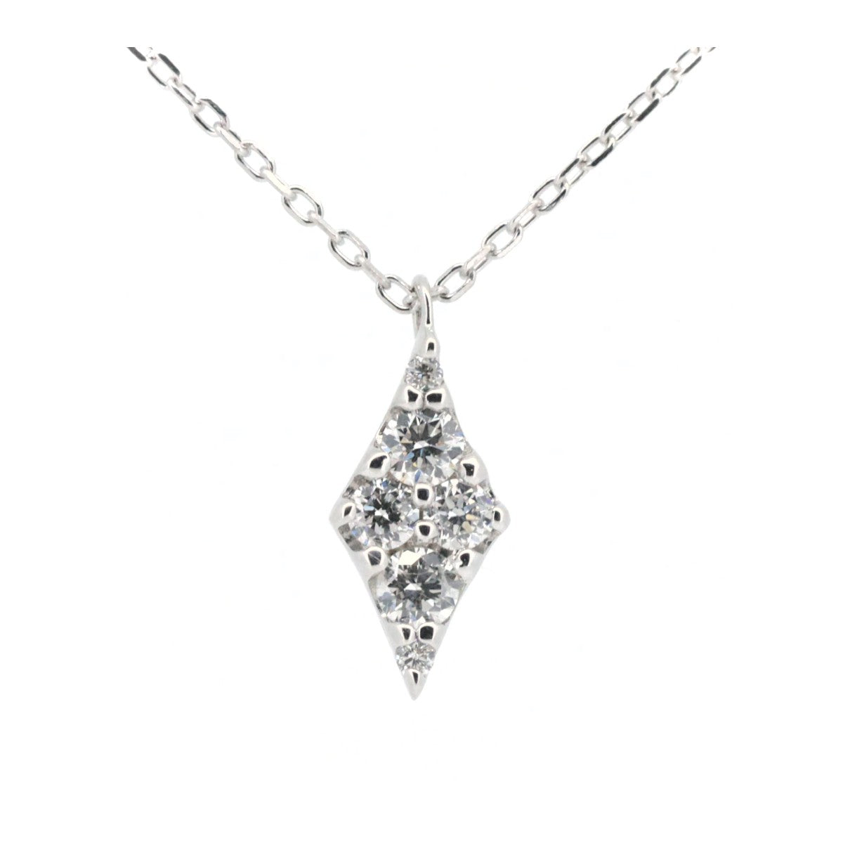 Ponte Vecchio Diamond Necklace 0.13ct K18WG White Gold in Great Condition