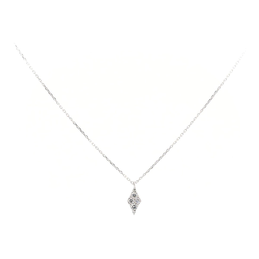 Ponte Vecchio Diamond Necklace 0.13ct K18WG White Gold in Great Condition