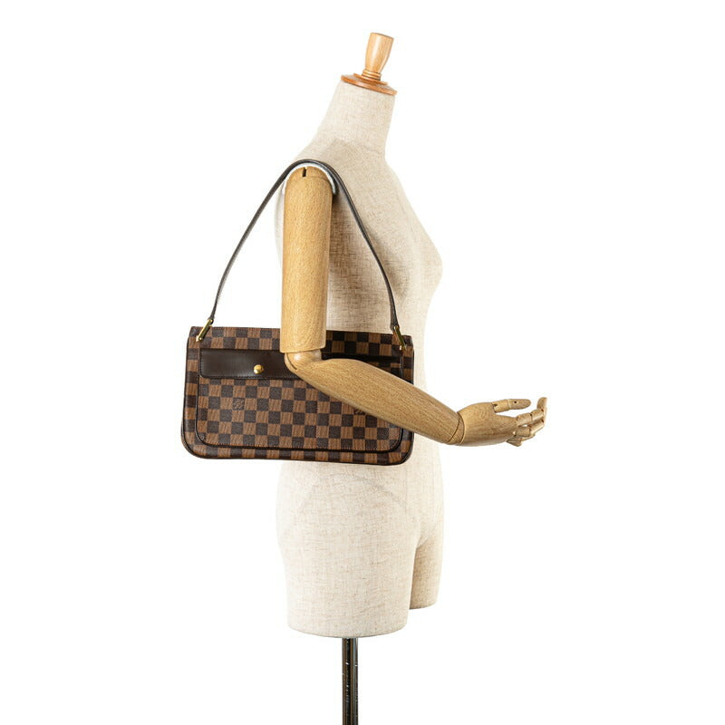 Louis Vuitton Damier Aubagne Shoulder Bag N51129 Brown PVC Leather in Very Good Condition