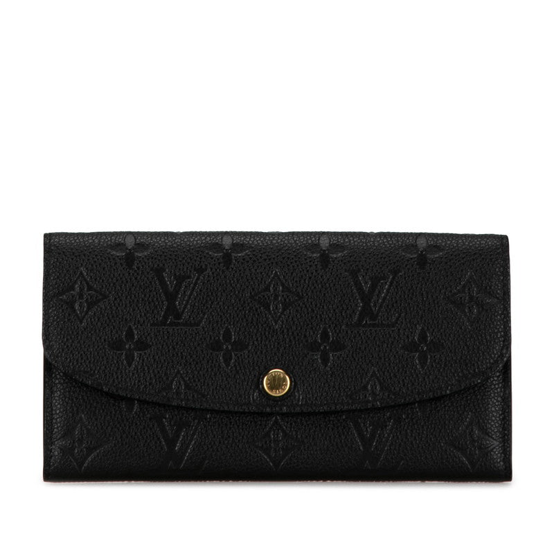 Louis Vuitton Monogram Empreinte Emilie Long Wallet M62369 Black Leather in Very Good Condition