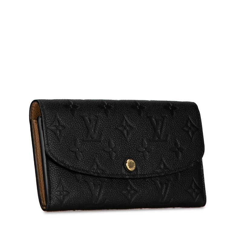 Louis Vuitton Monogram Empreinte Emilie Long Wallet M62369 Black Leather in Very Good Condition