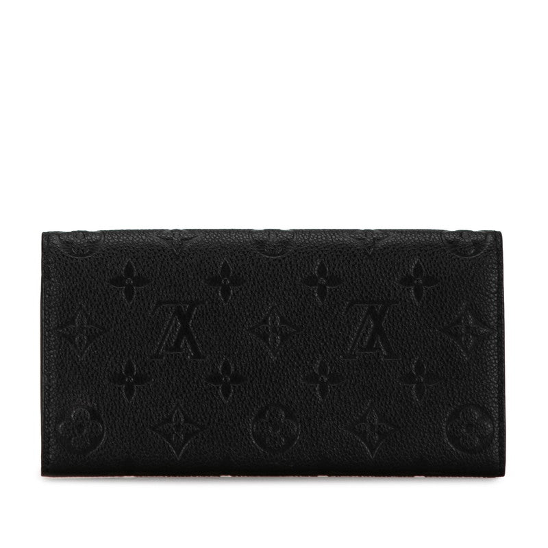 Louis Vuitton Monogram Empreinte Emilie Long Wallet M62369 Black Leather in Very Good Condition