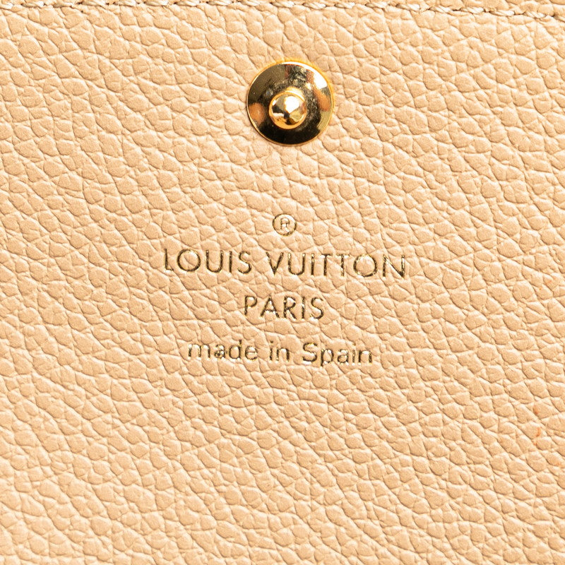 Louis Vuitton Monogram Empreinte Emilie Long Wallet M62369 Black Leather in Very Good Condition