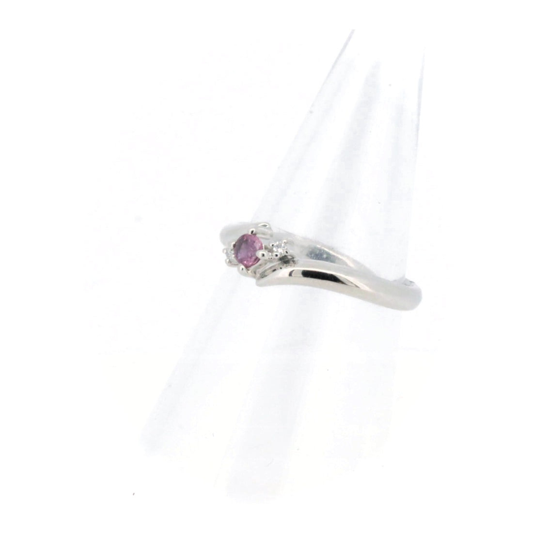 Vendome Aoyama Ruby Diamond Ring PT900 Platinum Size 10.5 in Great Condition